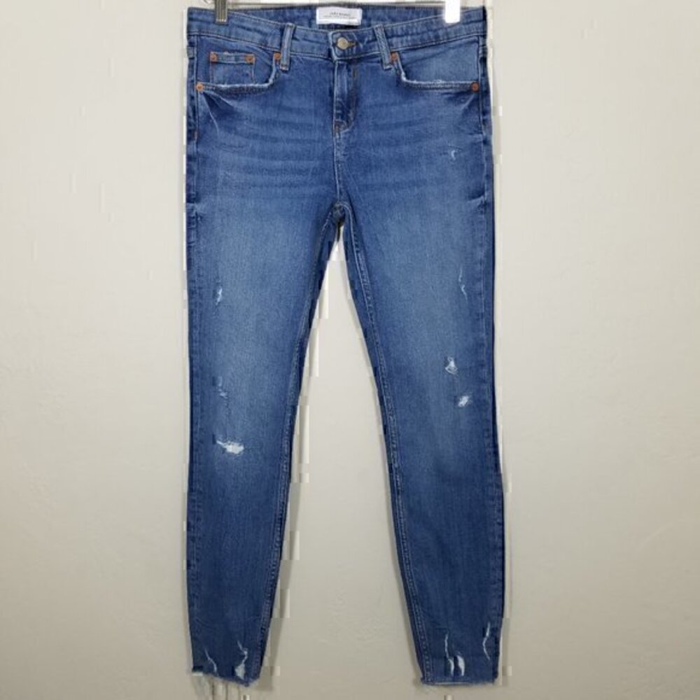 Zara PREMIUM Raw Hem Stretch Jeans Size 6
